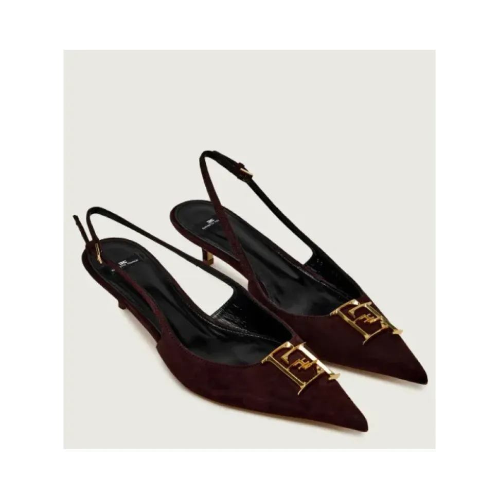 Zapatos de ante destalonados con detalle de logo