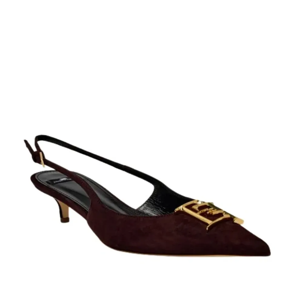 Zapatos de ante destalonados con detalle de logo