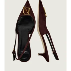 Zapatos de ante destalonados con detalle de logo