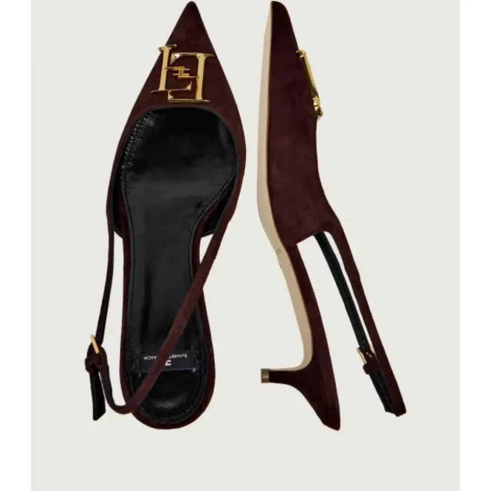 Zapatos de ante destalonados con detalle de logo