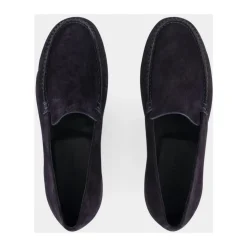 Zapatos de barco de ante azul marino