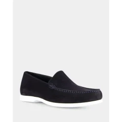 Zapatos de barco de ante azul marino
