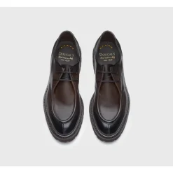 Zapatos de Cordones de Cuero Marrón Oscuro con Diseño Moderno