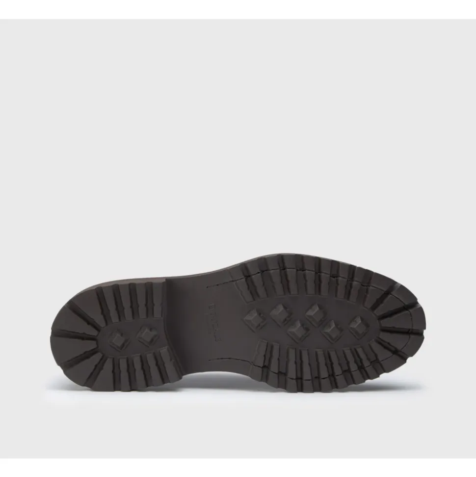 Zapatos de Cordones de Cuero Marrón Oscuro con Diseño Moderno