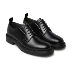 Zapatos Derby Clásicos de Cuero Negro