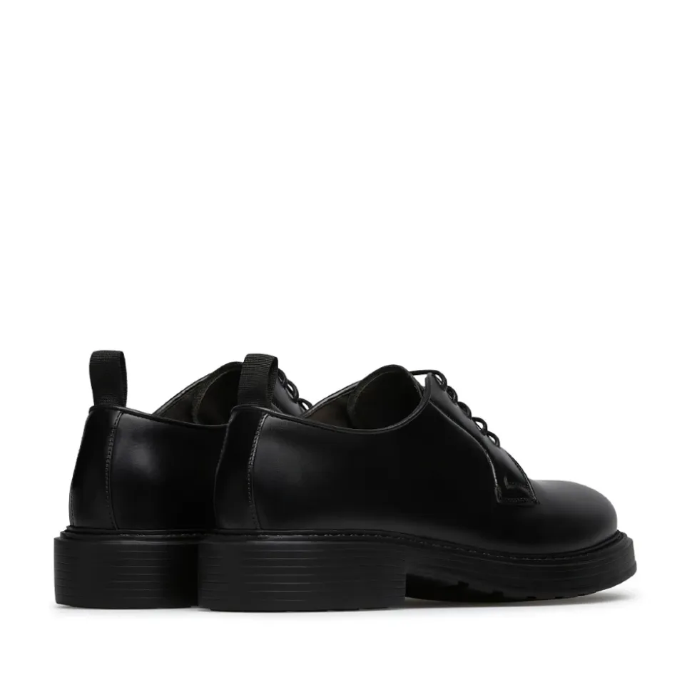 Zapatos Derby Clásicos de Cuero Negro
