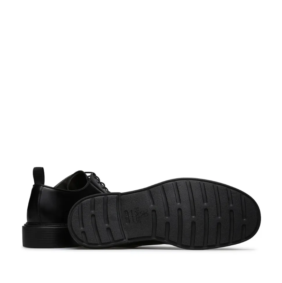 Zapatos Derby Clásicos de Cuero Negro