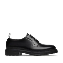 Zapatos Derby Clásicos de Cuero Negro
