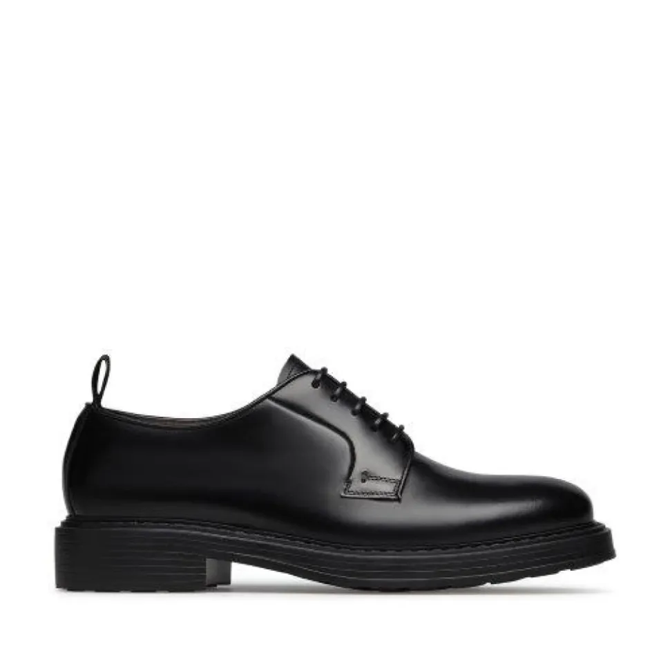 Zapatos Derby Clásicos de Cuero Negro