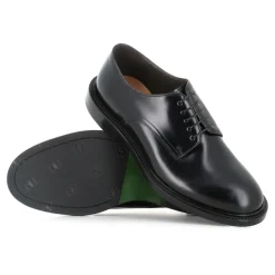 Zapatos Derby de Cuero Negro Cepillado