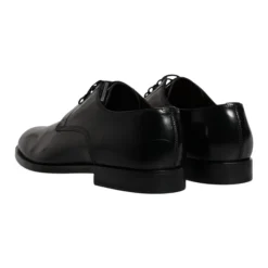 Zapatos Derby de Cuero Negro con Cordones