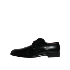 Zapatos Derby de Cuero Negro con Cordones