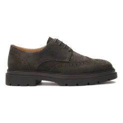 Zapatos derby marrones con decoración de rosetón