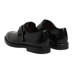 Zapatos Derby Monk Strap de Cuero Negro