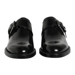 Zapatos Derby Monk Strap de Cuero Negro