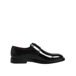 Zapatos Derby Monk Strap de Cuero Negro