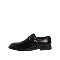 Zapatos Derby Monk Strap de Cuero Negro