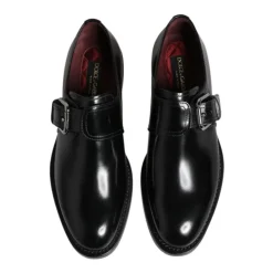 Zapatos Derby Monk Strap de Cuero Negro