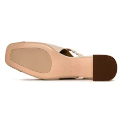 Zapatos de Salón Destalonados con Tacón Bloque Marisol - Beige Claro