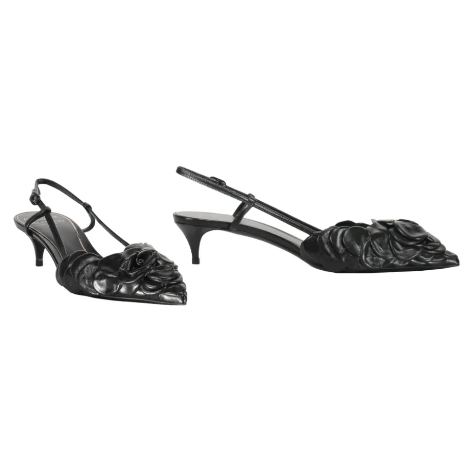 Zapatos de Salón Destalonados con Punta Floral