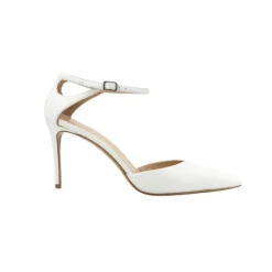 Zapatos de tacón alto de cuero blanco