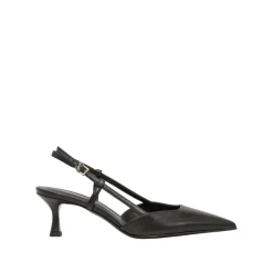 Zapatos de tacón de cuero negro