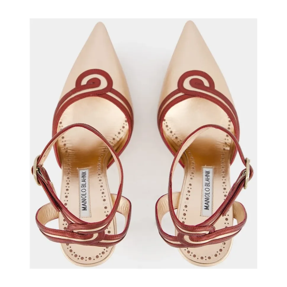 Zapatos de Tacón de Piel Metalizada de Lujo
