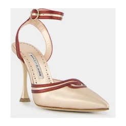 Zapatos de Tacón de Piel Metalizada de Lujo