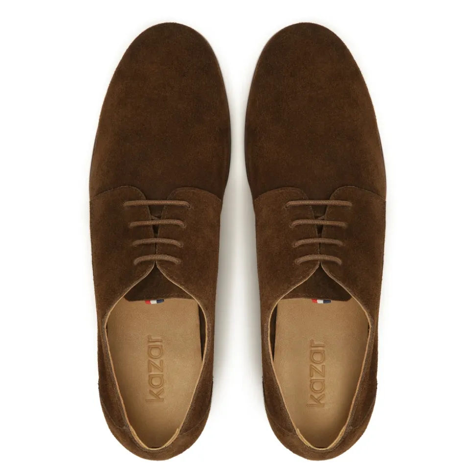 Zapatos marrones de ante con punta abierta