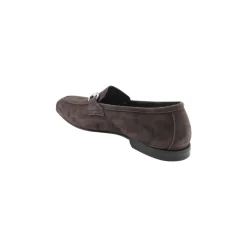 Zapatos mocasines de cuero marrón oscuro