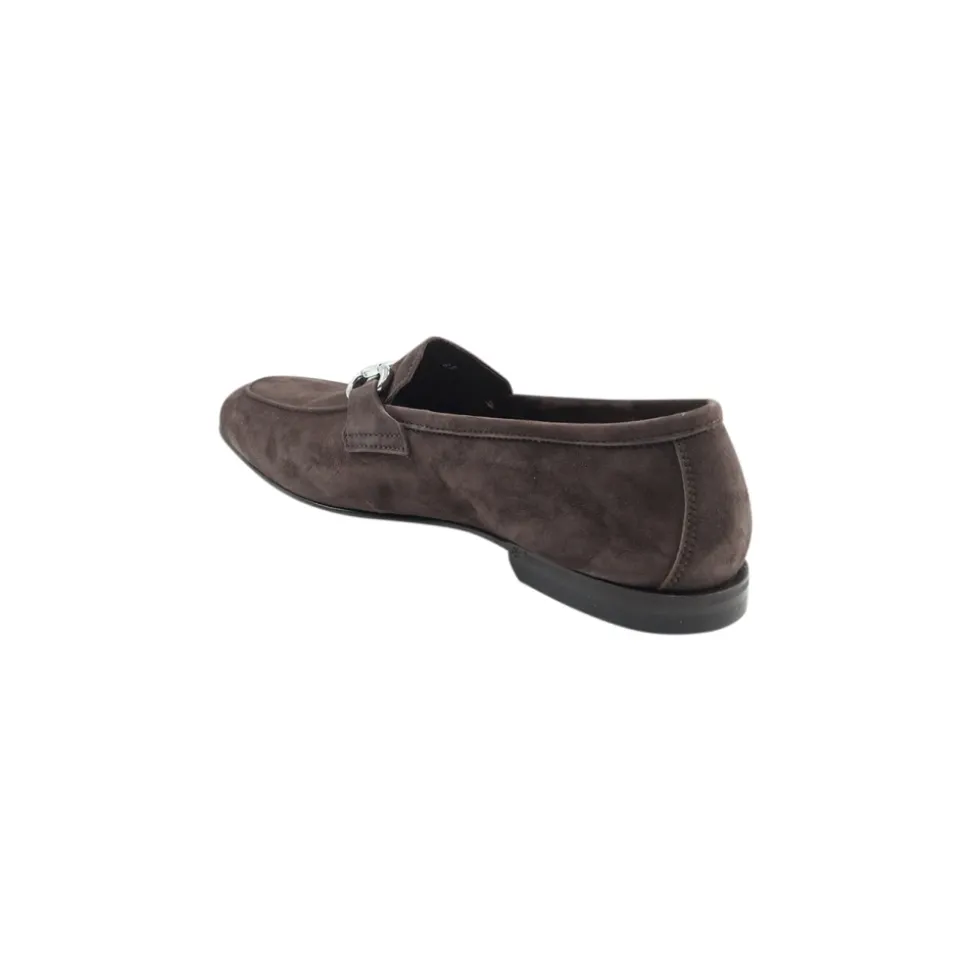 Zapatos mocasines de cuero marrón oscuro