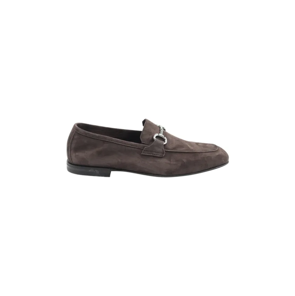 Zapatos mocasines de cuero marrón oscuro
