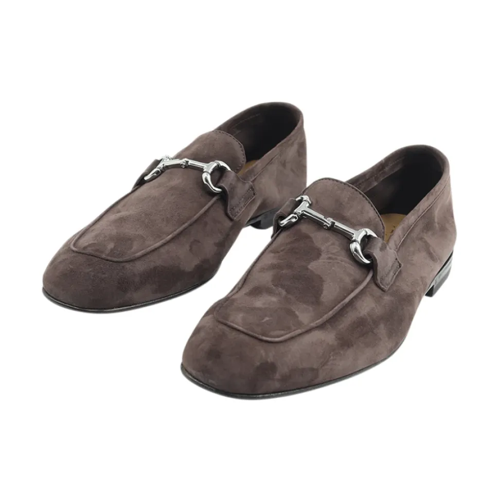 Zapatos mocasines de cuero marrón oscuro