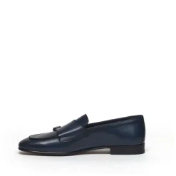 Zapatos Monk Strap de cuero azul