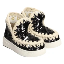 Zapatos Negros de Niños con Lentejuelas Hechos a Mano