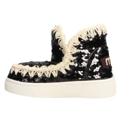 Zapatos Negros de Niños con Lentejuelas Hechos a Mano