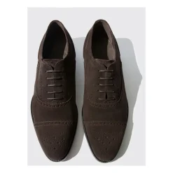 Zapatos Oxford Artesanales de Ante Marrón Oscuro