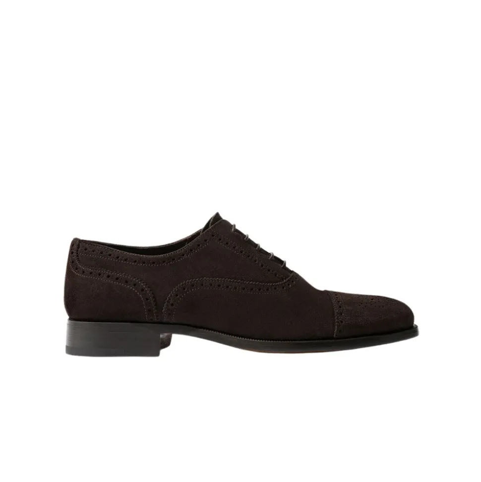 Zapatos Oxford Artesanales de Ante Marrón Oscuro