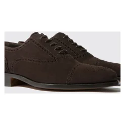 Zapatos Oxford Artesanales de Ante Marrón Oscuro