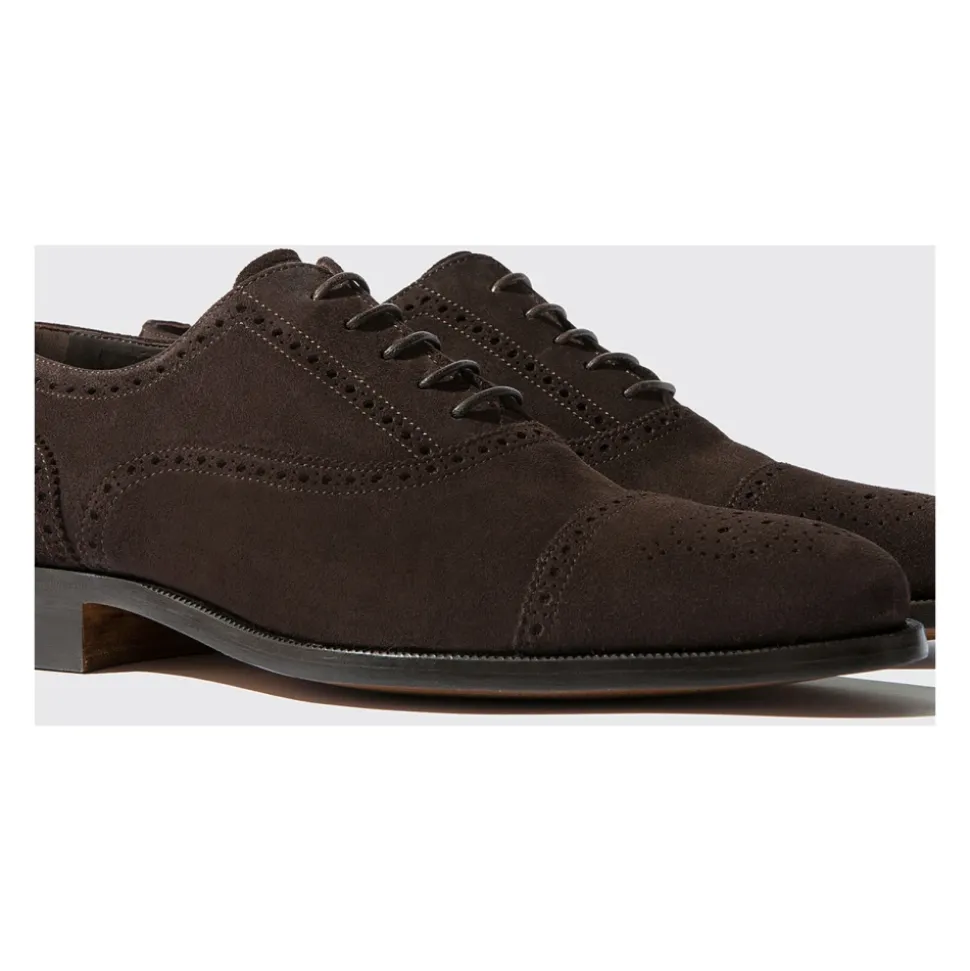 Zapatos Oxford Artesanales de Ante Marrón Oscuro