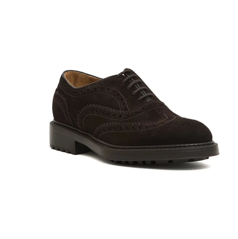 Zapatos Oxford de Gamuza Marrón Cola de Golondrina