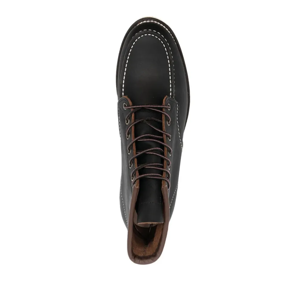 Zapatos Planos de Cuero Negro con Cordones