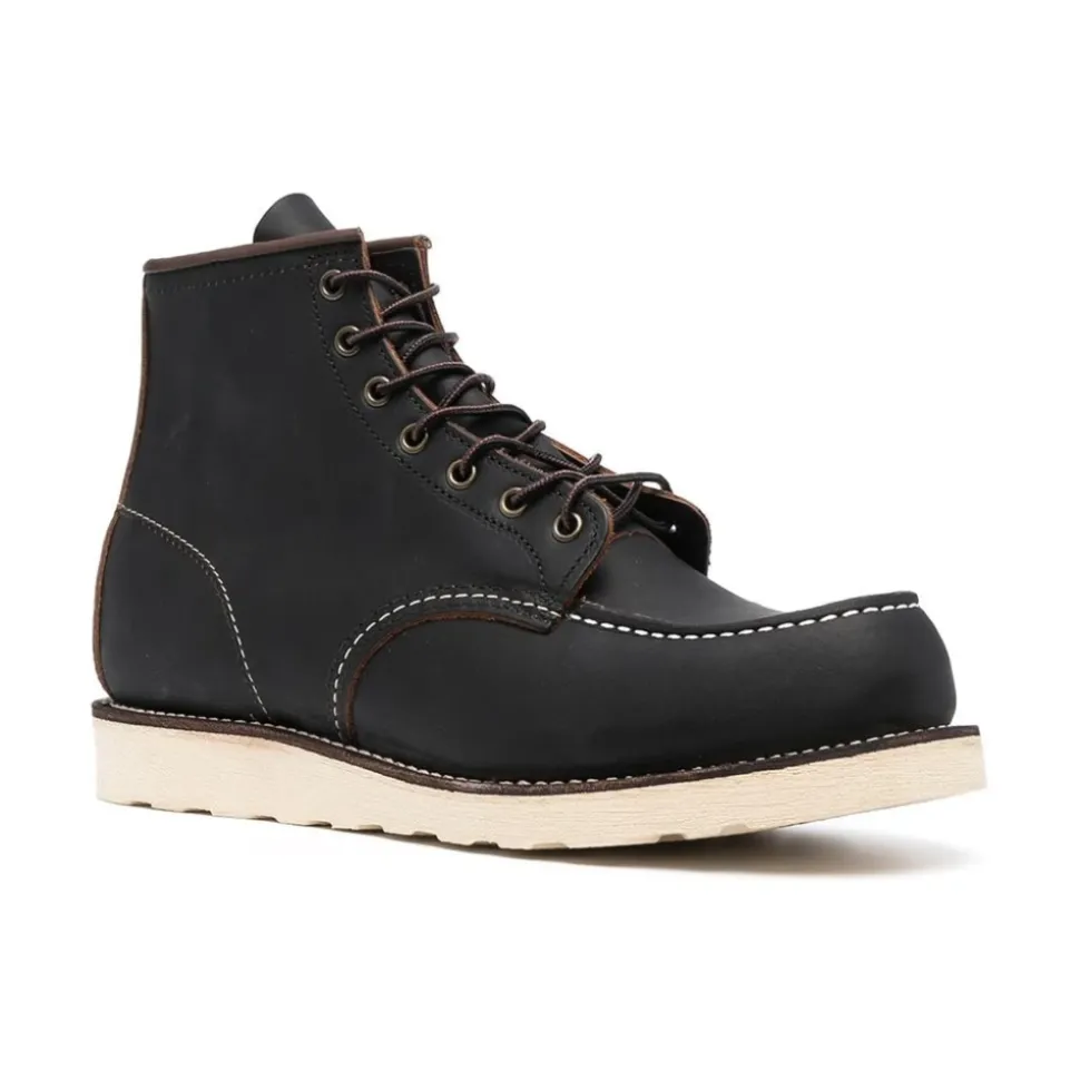 Zapatos Planos de Cuero Negro con Cordones