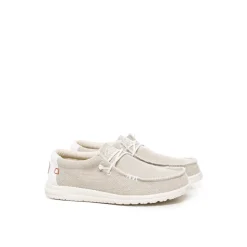 Zapatos Planos de Lona Beige