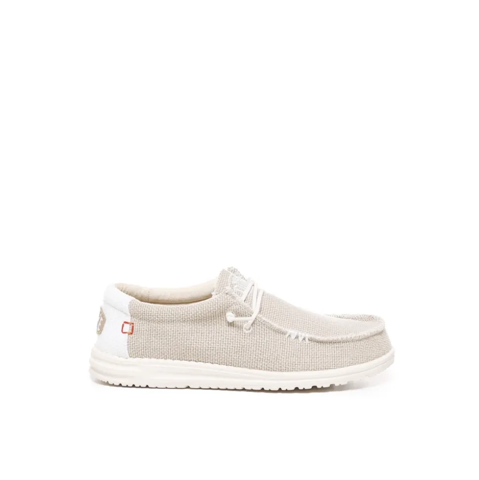 Zapatos Planos de Lona Beige