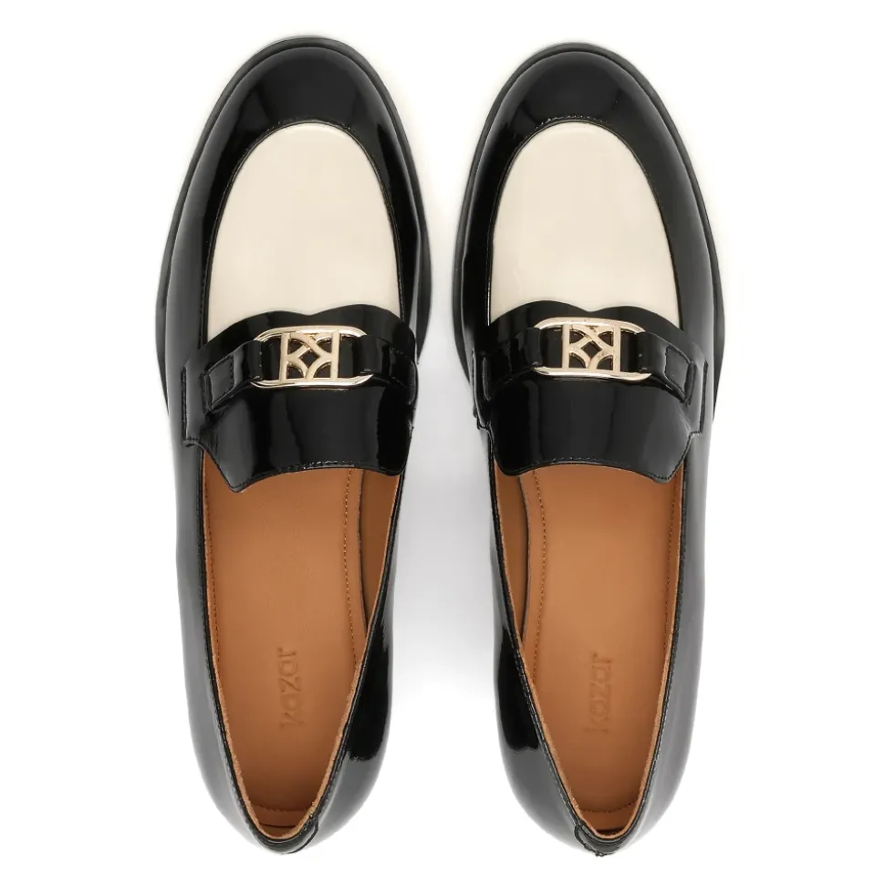 Zapatos planos lacados bicolor