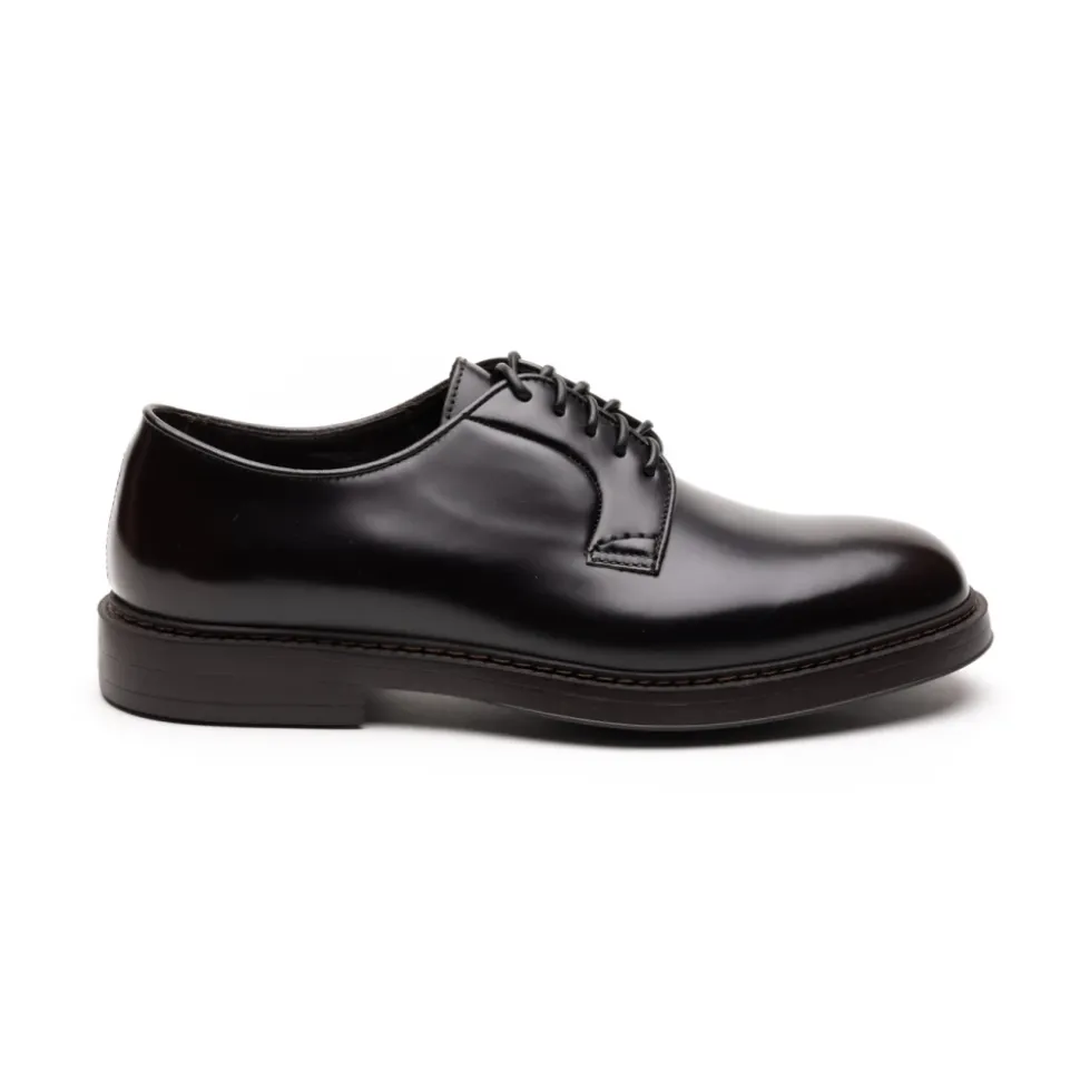 Zapatos planos marrón oscuro Derby