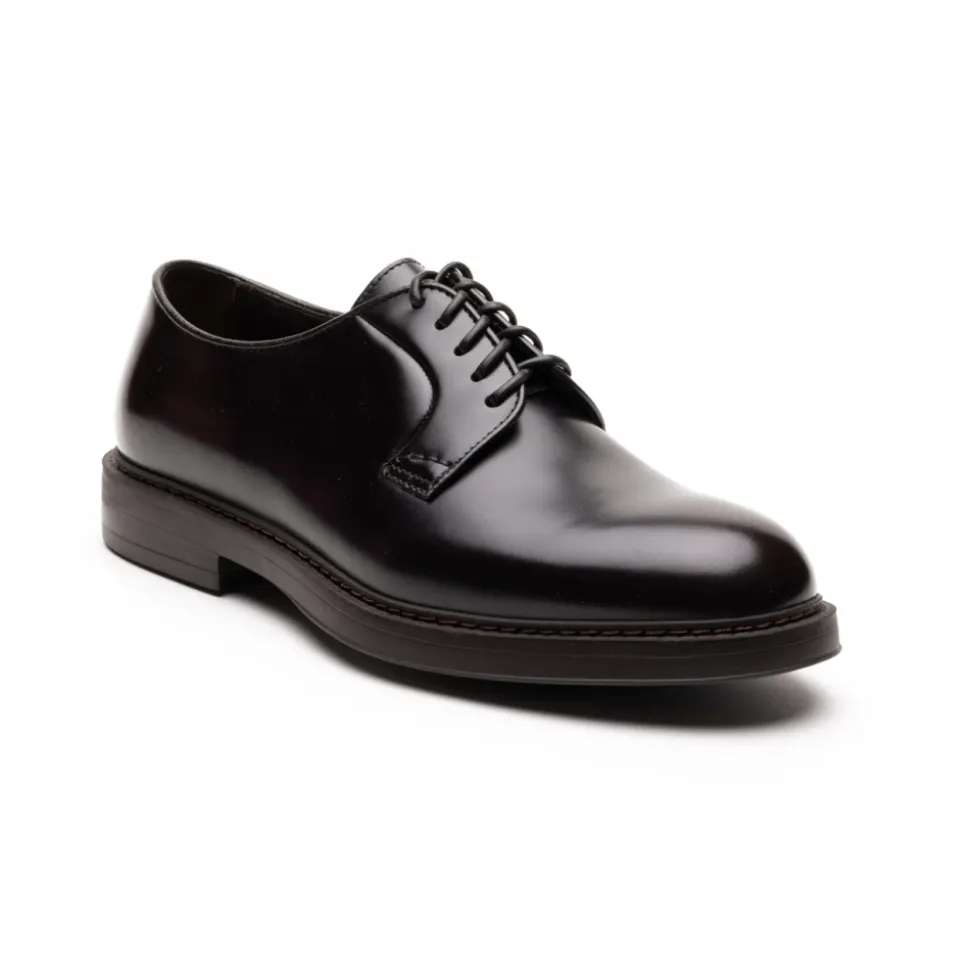 Zapatos planos marrón oscuro Derby