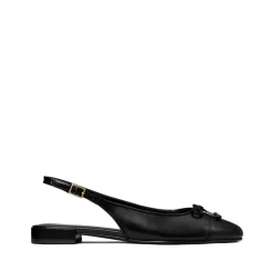 Zapatos planos negros con correa en el tobillo
