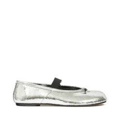 Zapatos Slip-On Plateados con Correa Elástica Tabi